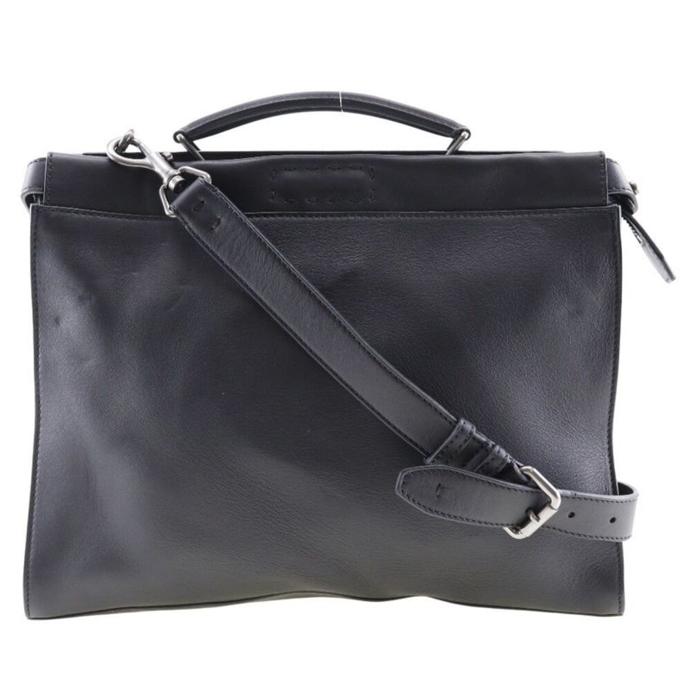 Fendi Peekaboo Iconic Fit Leather Black Leather Briefcase Bag